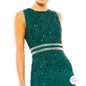 NWT. SLEEVELESS HIGH NECK BEADED MIDI SHEATH DRESS